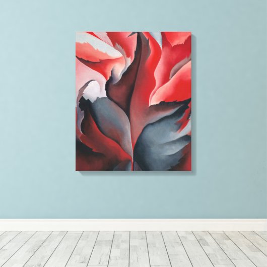 Rode Maple bij Lake George Georgia O'Keeffe | Canvas Afdruk (Insitu (Houten vloer))