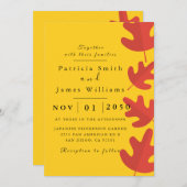 Rode Maple Leaf Wedding Uitnodiging (Voorkant / Achterkant)