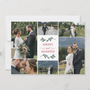 Rode maretak met liefde vrolijk getrouwd kerstfees bedankkaart