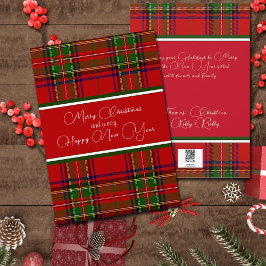 Rode marine en Groene Pset Country Kerstmis Feestdagenkaart