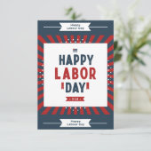 Rode Marine en Witte Moderne Gelukkige Dag van de  Kaart (Staand voorkant)