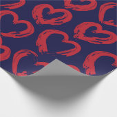 Rode marine hartvormig Valentijn-dag naadloos pat Cadeaupapier (Hoek)