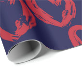 Rode marine hartvormig Valentijn-dag naadloos pat Cadeaupapier (Rol Hoek)