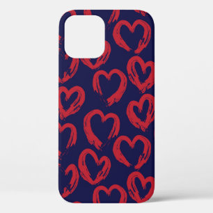 Rode marine hartvormig Valentijn-dag naadloos pat Case-Mate iPhone Case