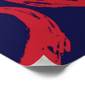 Rode marine hartvormig Valentijn-dag naadloos pat Poster (Hoek)