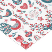 Rode marine kerst Scandinavische volks kunst bosla Lange Tafelloper (Hoek)