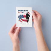 Rode marine moderne herdenkingsdag flyer (Hand)