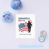 Rode marine moderne herdenkingsdag flyer (Enkel)