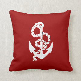 Rode marine omkeerbaar Anchor Nautical Sierkussen