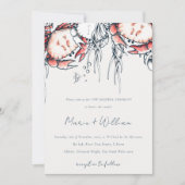 Rode marine onderwaterkrab Nautical Vow Renewal Kaart (Voorkant)