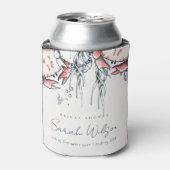 Rode marine onderwaterkrab Nautisch Vrijgezellenfe Blikjeskoeler (Blikje Voorkant)