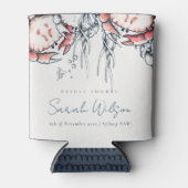 Rode marine onderwaterkrab Nautisch Vrijgezellenfe Blikjeskoeler (Voorkant)