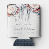 Rode marine onderwaterkrab Nautisch Vrijgezellenfe Blikjeskoeler (Achterkant)