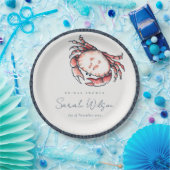 Rode marine onderwaterkrab Nautisch Vrijgezellenfe Papieren Bordje (Feest)