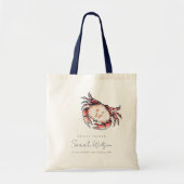 Rode marine onderwaterkrab Nautisch Vrijgezellenfe Tote Bag (Voorkant)