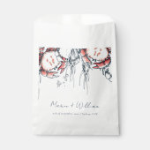 Rode marine onderzeese krab koraal rond huwelijk bedankzakje (Voorkant)