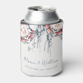 Rode marine onderzeese krab koraal rond huwelijk blikjeskoeler (Blikje Voorkant)