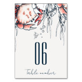 Rode marine onderzeese krab koraal rond huwelijk kaart (Voorkant)