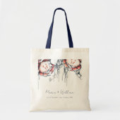 Rode marine onderzeese krab koraal rond huwelijk tote bag (Voorkant)