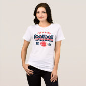 Rode marine retro voetbalteam nummer Tri-Blend shirt (Voorkant volledig)