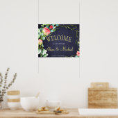 Rode marine rozen tuin bruiloft welkom teken poster (Keuken)