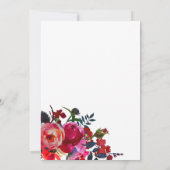 Rode marine waterverf pioen foto bruiloft dank u bedankkaart (Achterkant)