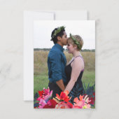 Rode marine waterverf wilde bloemen save date brui save the date (Achterkant)