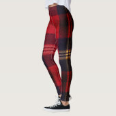Rode marinebuffer plaidflanel tartan leggings (Links)