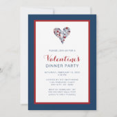 Rode marinier Floral Heart Valentijnsdag Dinner Pa Kaart (Voorkant)