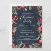 Rode marinier met kerstmis, feestelijke Floral Par Kaart (Voorkant)