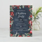 Rode marinier met kerstmis, feestelijke Floral Par Kaart (Staand voorkant)