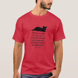 Rode Mark Twain Kat Quote T-Shirt
