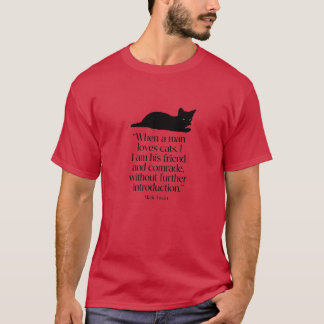 Rode Mark Twain Kat Quote T-Shirt