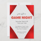 Rode Marktteken Spel Nachtfeest Kaart (Voorkant)