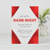 Rode Marktteken Spel Nachtfeest Kaart (Staand voorkant)