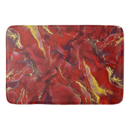 Rode marmer badmat