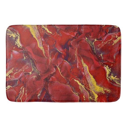 Rode marmer badmat (Voorkant)