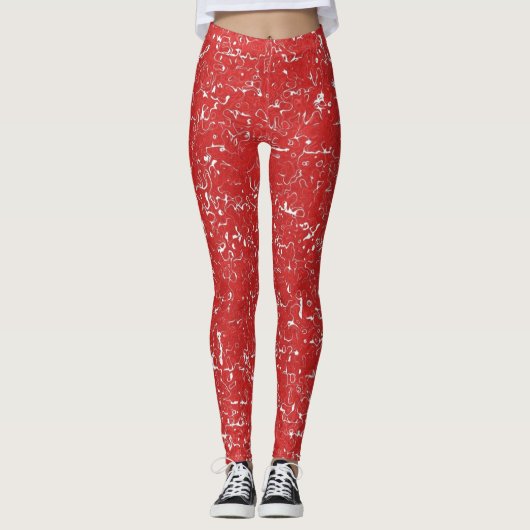 Rode marmer Leggings voor vrouwen (Voorkant)