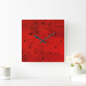 Rode marmer, regenboogkunst vierkante klok (Huis)