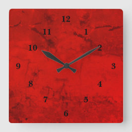 Rode marmer, regenboogkunst vierkante klok