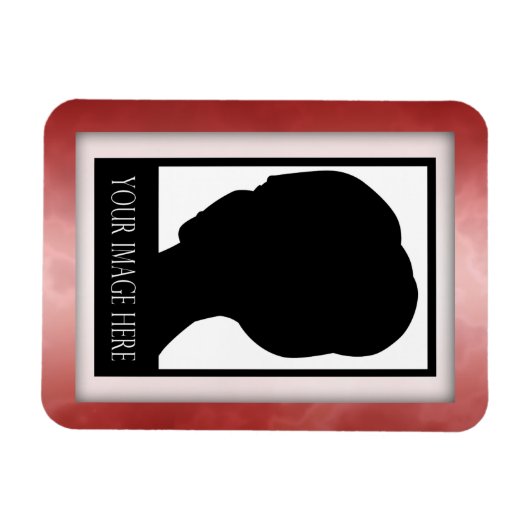 Rode Marmeren Fotomagneet Magneet (Horizontaal)