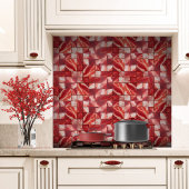 Rode Marmeren Geometrische Kunst Tegeltje