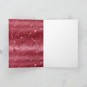 Rode Marmeren Gouden Glitter Kerstboom Kaart (Binnen)