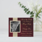 Rode Marmeren Opslag Aankondiging Save the Date (Staand voorkant)