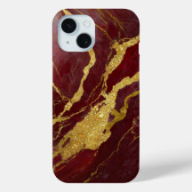 Rode Marmeren Patroon met Goud