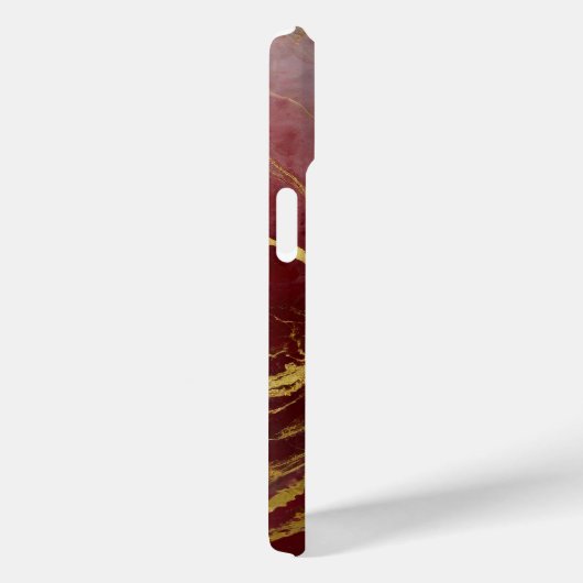 Rode Marmeren Patroon met Goud Case-Mate iPhone Case (Achterkant / Rechts)