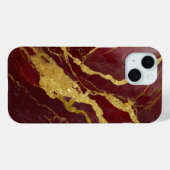 Rode Marmeren Patroon met Goud Case-Mate iPhone Case (Achterkant (horizontaal))