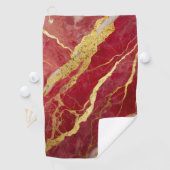 Rode Marmeren Patroon met Goud Golfhanddoek (Insitu)