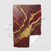 Rode Marmeren Patroon met Goud Golfhanddoek (Insitu)