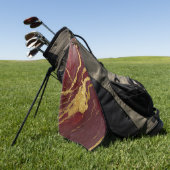Rode Marmeren Patroon met Goud Golfhanddoek (Groen)